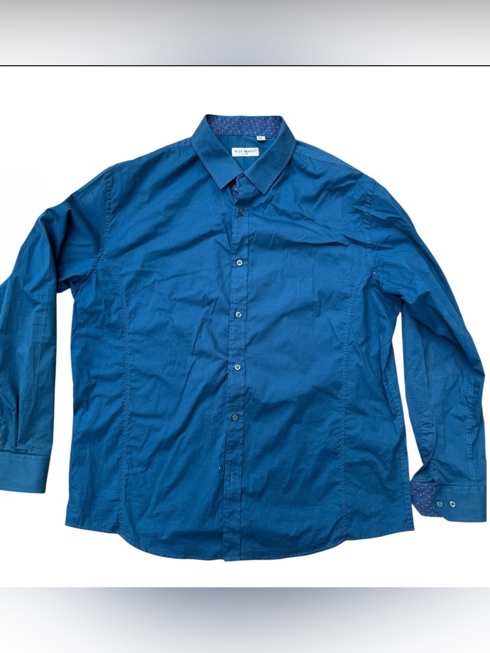 Alex Vando Mens XL Button-Down Dress Shirt Cerulean Blue